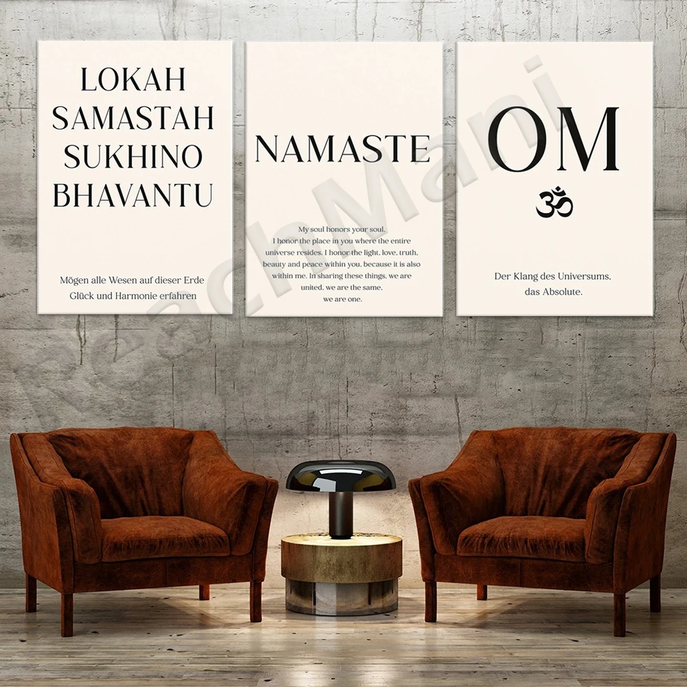 Yoga Poster, Inhale Exhale, Mantra Poster, OM, Lokah Samastah, Namaste, Yoga is a Journey, Meditation and Mindfulness