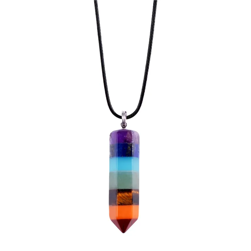7 Chakra Stone Natural Quartz Necklaces Yoga Pendant For woman And Men Gift Top Selling Fashion Necklace