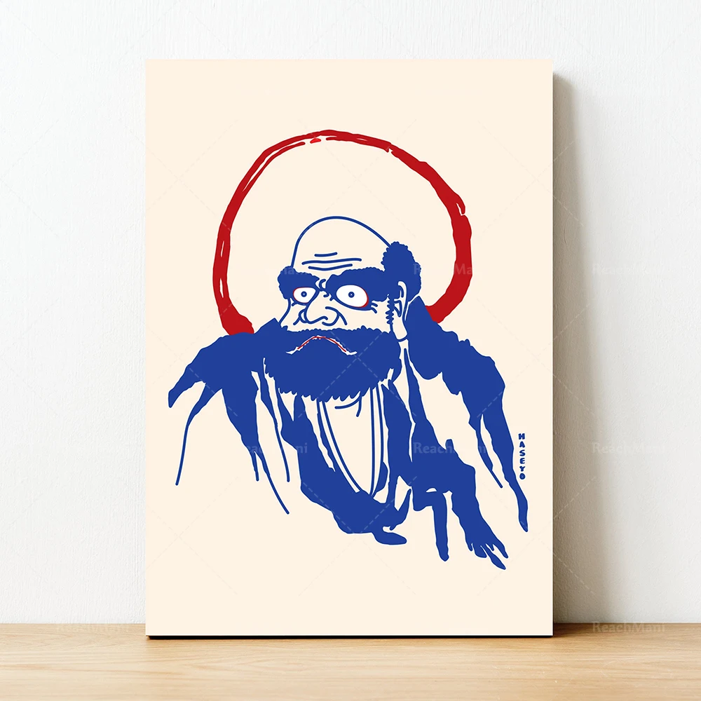 Dharma Bodhidharma / buddhist art / Let that shit go / Buddha wall art / Buddha poster / Yoga Art / Yoga Poster / Buddhist Monk