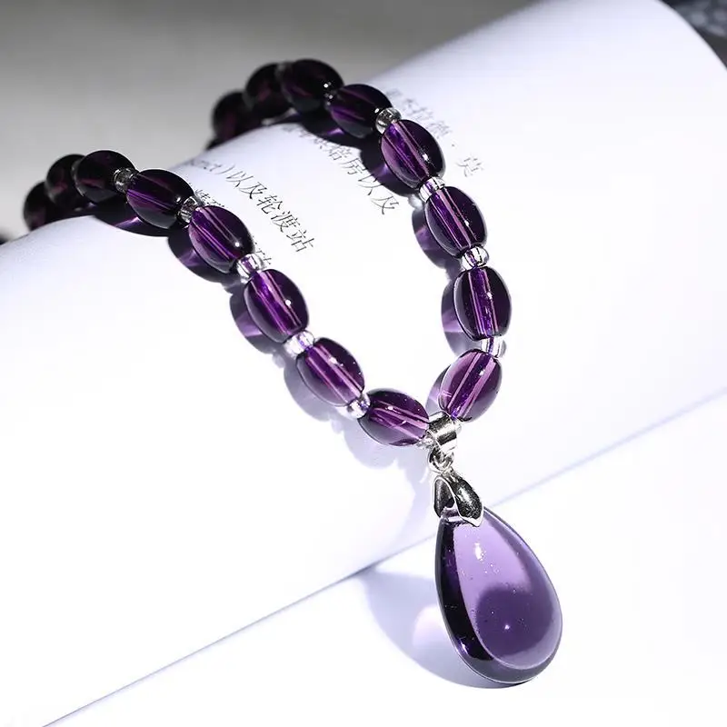 Amethyst Necklace Crystal Bracelet Crafts Crystals Decorativas Raw Stone Jewelry Women’s Organic Material Feng Shui Piedras