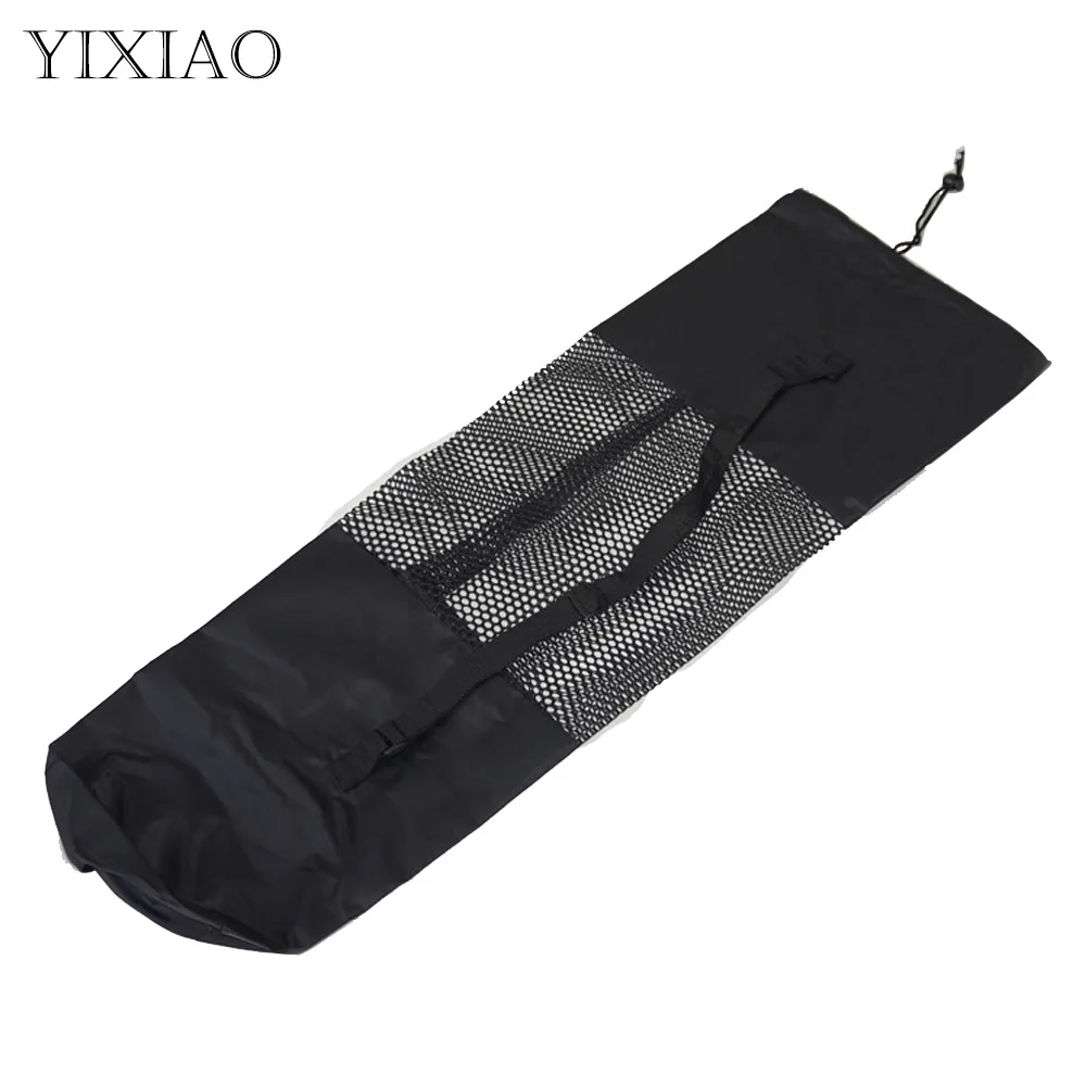 YIXIAO Yoga Mat Storage Mesh Bag 70*25CM 90*25CM Drawstring Fitness Shoulder Outdoor Yoga Sport Sling Carries Net Bag Sack