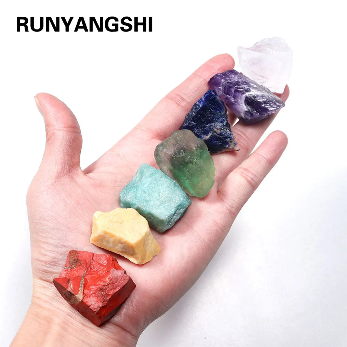 7pcs/set Natural Crystal Healing Gem 7 Chakra Set Raw Stones Yoga Meditation Mental Relaxation Gemstone Energy Gifts