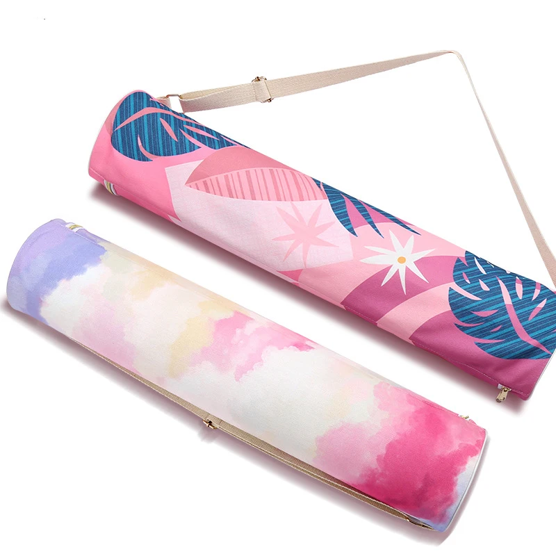 Printed Yoga Mat Bag Women’s Fashion Sports Mat Bag Pilates Mat Backpack Fitness Dance Gym Mat Cover Sports Backpack