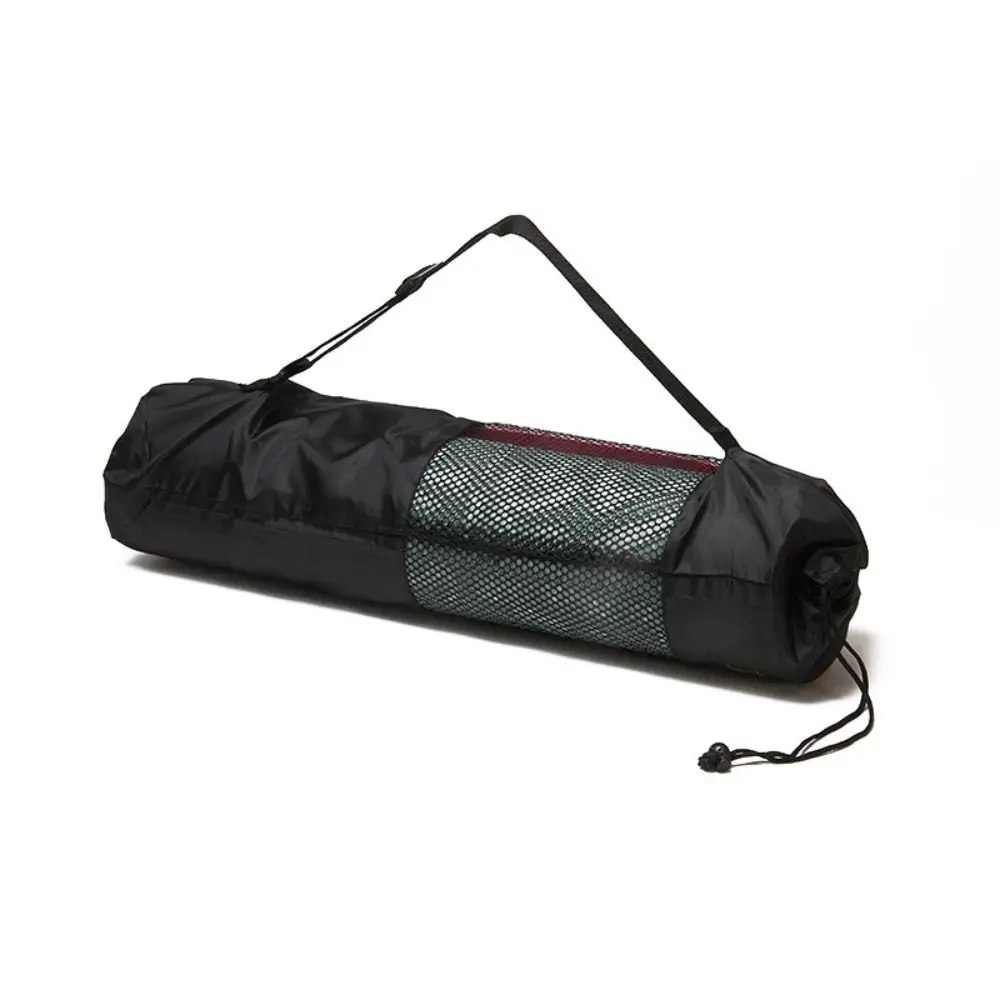 Black Yoga Mat Bag Portable Breathable Sports Bag with Adjustable Shoulder Straps Carry Mesh Storage Bag Fits Most Yoga Mats
