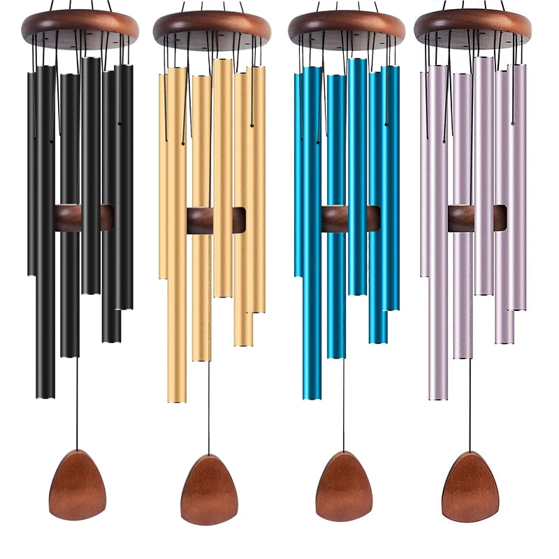 Metal Windchime Aluminum Windbell Wind Chimes 6 Tubes Chimes Home decoration Craft Outdoor Garden Patio Notes Zen Meditation