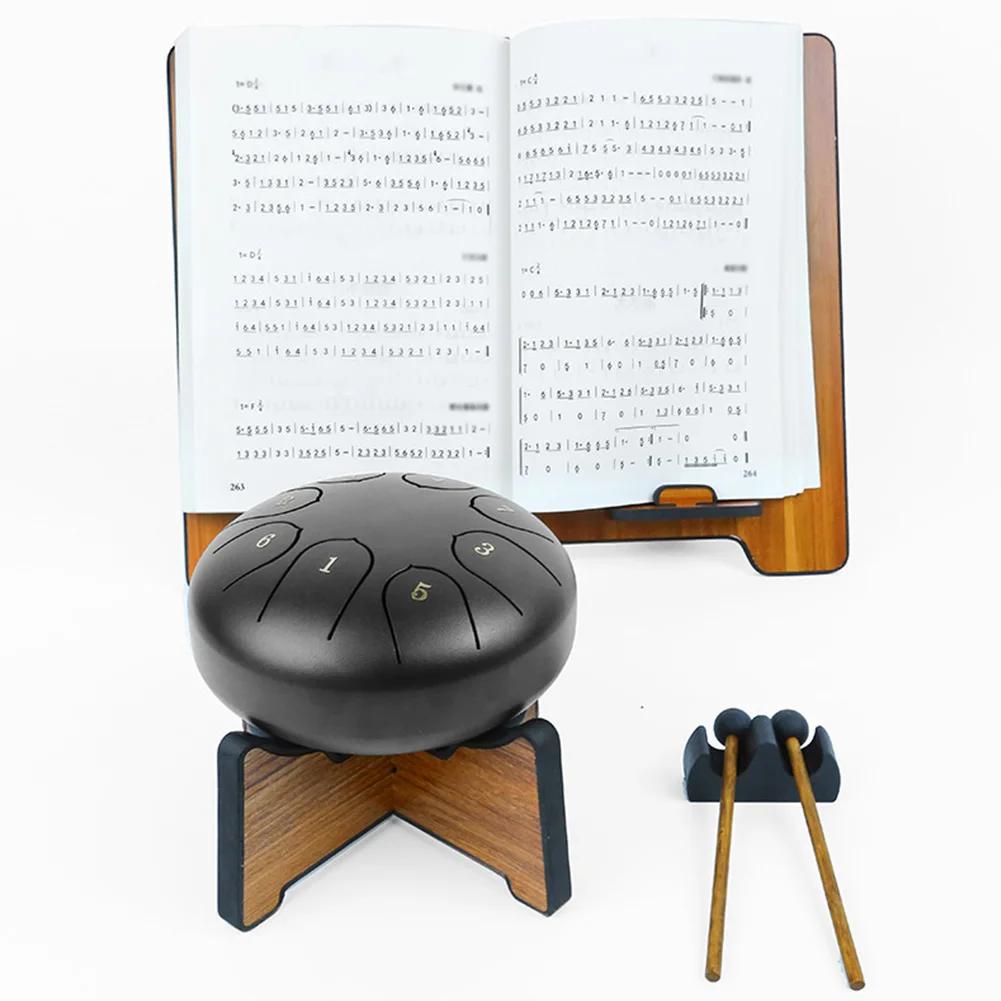 6 Inch 8 Notes Handpan Drum with Music Book Drum Mallets and Carry Bag Hand Pan Drum Rain Drum Instrument for Yoga Meditation