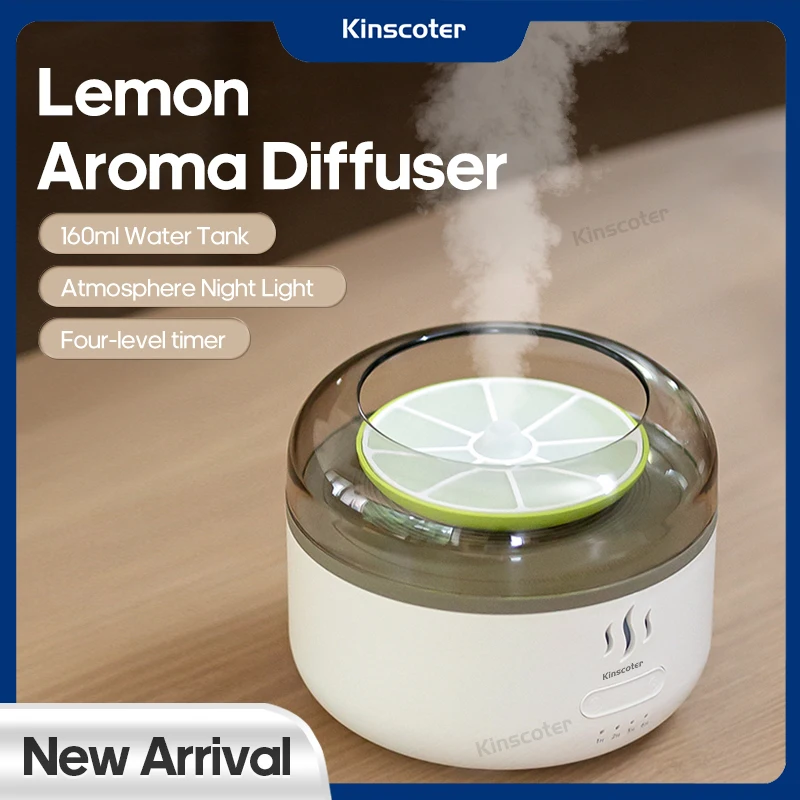 Lemon Aroma Diffuser Essential Oil Scent Aromatherapy Diffuser Desktop USB Air Humidifier 160ml Timer Creative Gift