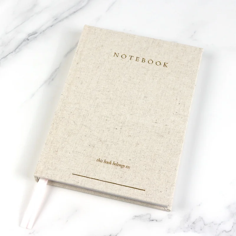 custom.Custom Hardcover Fabric Linen A5 Daily Journal Cloth Line Cover Planner Notebook Printing