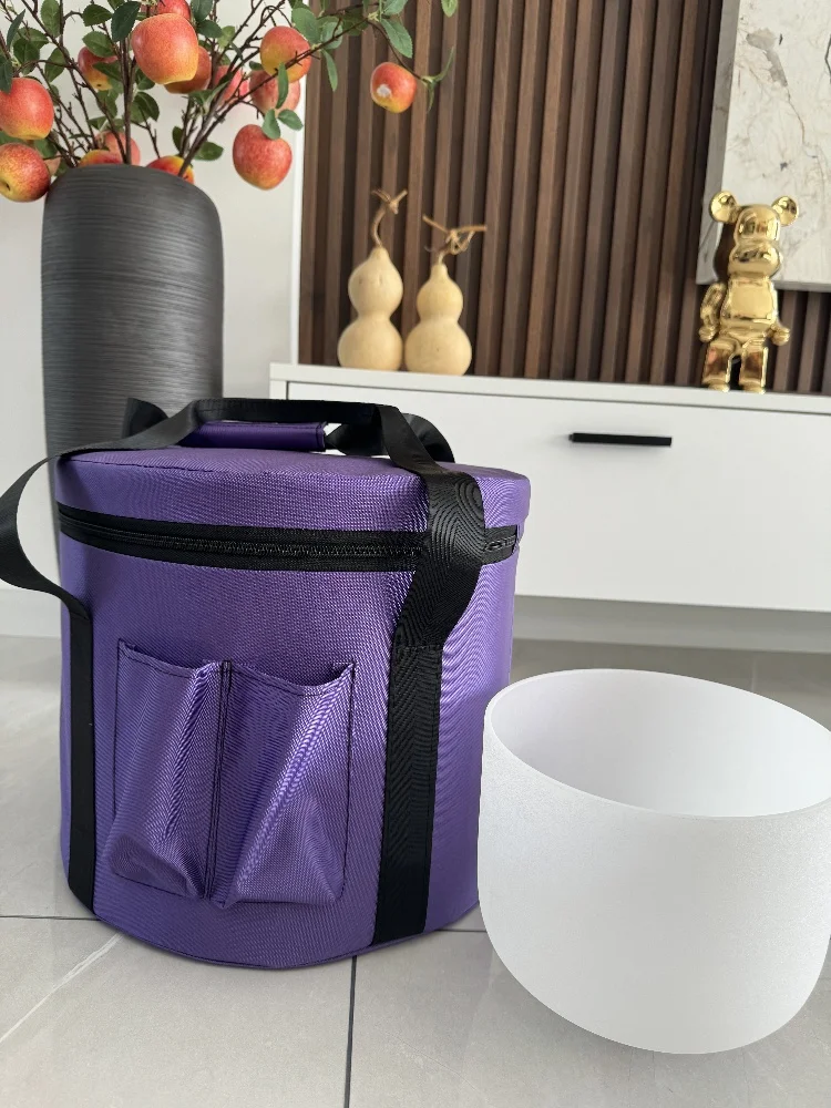 432hz/440hz 8″ tuned CDEFGAB note white crystal singing bowl for healing Chakra With Carry Bag