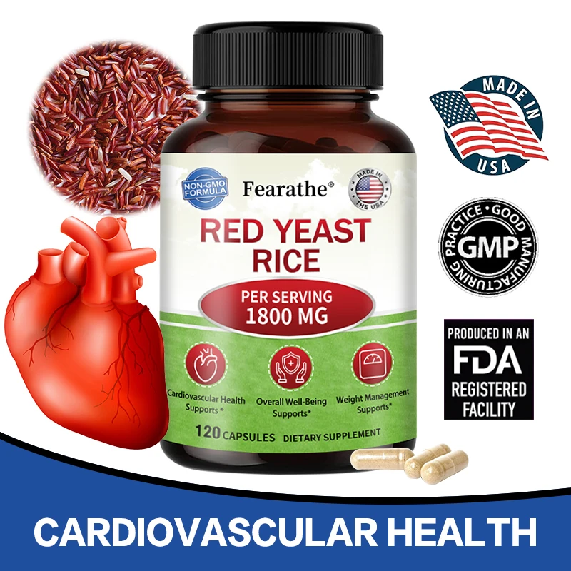 Red Yeast Rice Supplement – Rich in Antioxidants Benefits Cardiovascular Blood Circulation, Heart Health and Energy Production