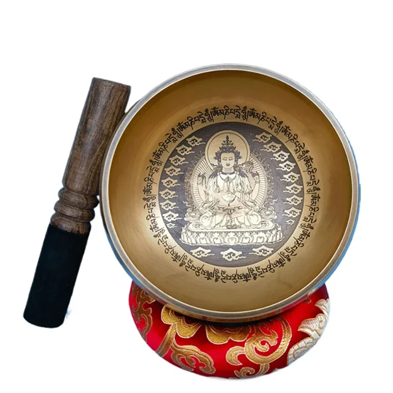 Nepal Handmade Singing Bowl Yoga Meditation Buddha Copper Chime Professional Tibetan Bowls Sound Healing Instrument Ornaments