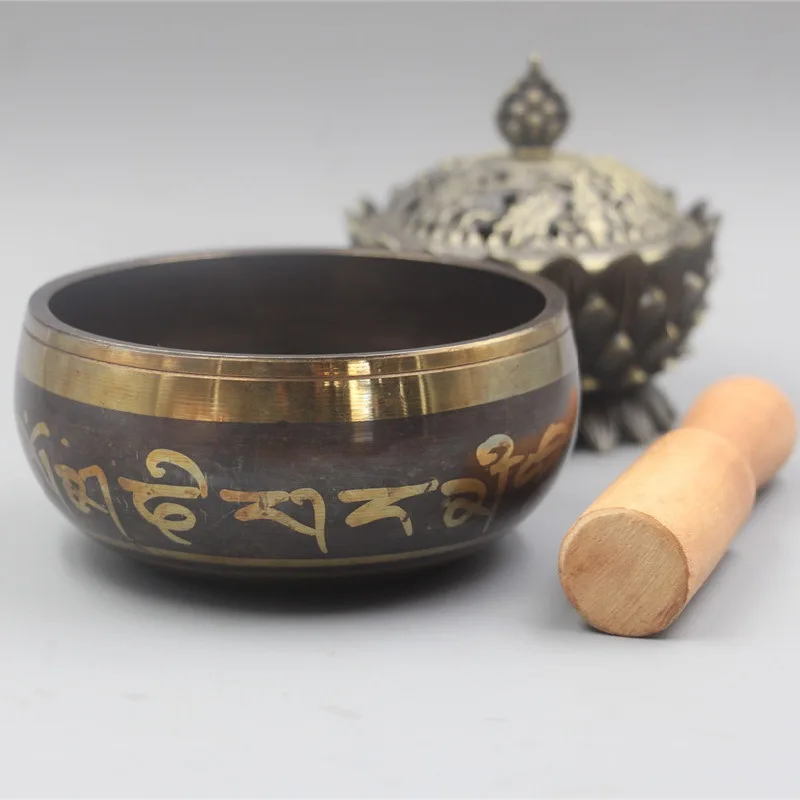 Buddhist Tibetan Singing Bowl Handmade Bronze Sing Bowls Yoga Meditation Sound Healing Therapy Instruments Desktop Decoration