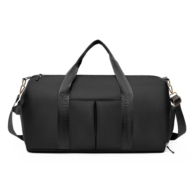 Men Black Travel Bag 2024 Multifunctional Short Distance Weekend Luggage Bag Soft Light Dry Wet Separation Yoga Gym Bag Training