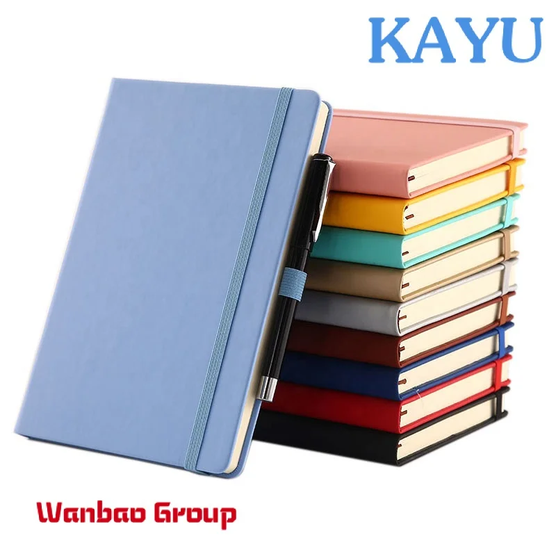 Custom RITA 2021 custom printed printing leather hard cover ruled planner journal notebook note books with elastic band customi