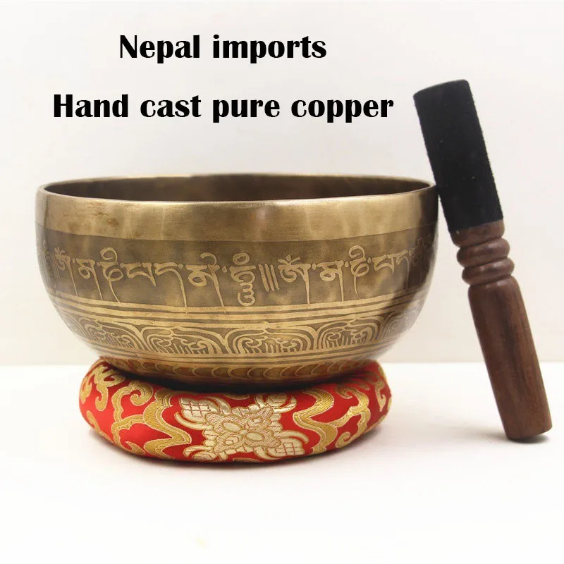 Spiritual Alchemy Singing Bowl Original Bronze Genuine Tibetan Bowls Meditation Buddhist Supplies Musical Instruments for Yoga
