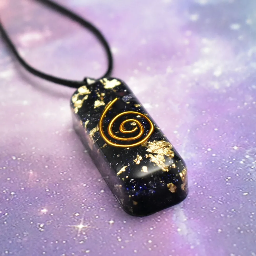 Natural Orgonite Pendant Black Tourmaline Reiki Healing Crystal Chakra Stone Stress Relief Orgone Crystals Ornament
