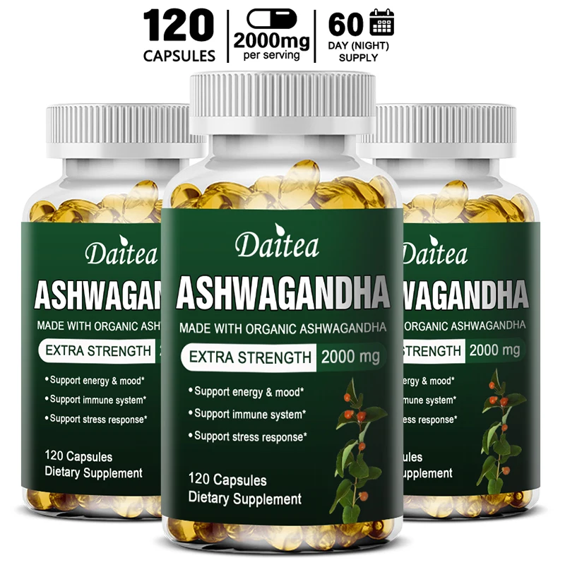NATURAL ORGANIC ASHWAGANDHA EXTRACT – Immune, Energy, Antioxidant, Anxiety Relief and Overall Health Supplement
