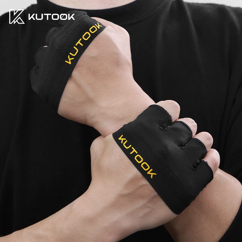 KUTOOK Men’s And Women’s Fitness Four Fingers Gloves Breathable Anti-slip Shock Absorption Yoga Dumbbell Cycling Sports Gloves