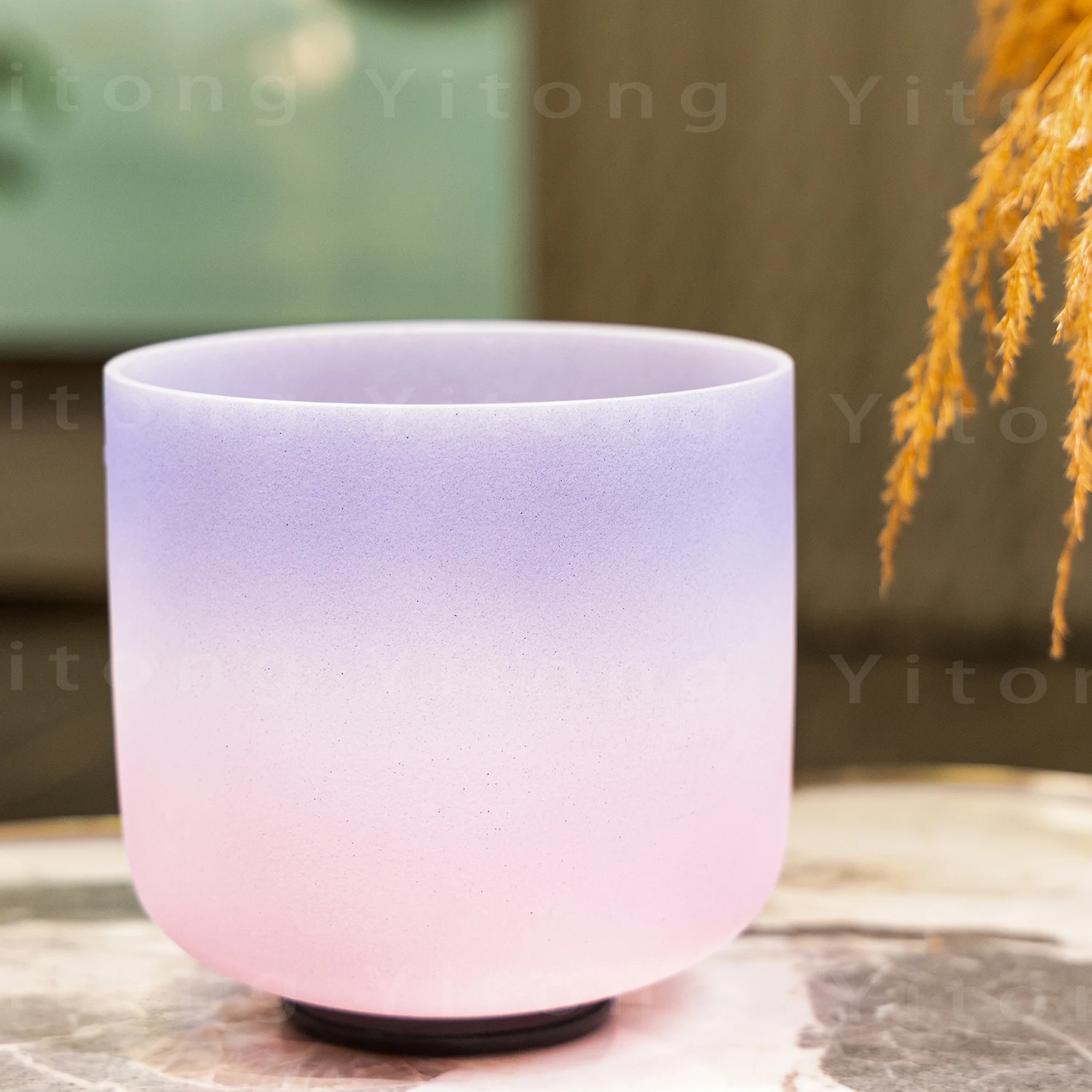 8 Inch 440/432Hz B Note Candy Color Frosted Quartz Crystal Singing Bowl For Sound Healing and Meditation