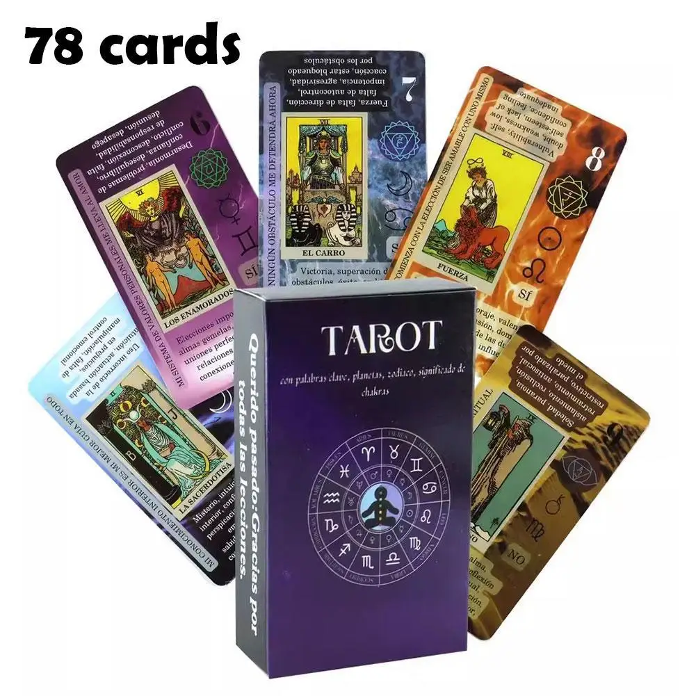 Tarot Card Divination Beginner Personal Use Tarot Deck Full English Spanish Version Oracles Deck For Girl Board Game
