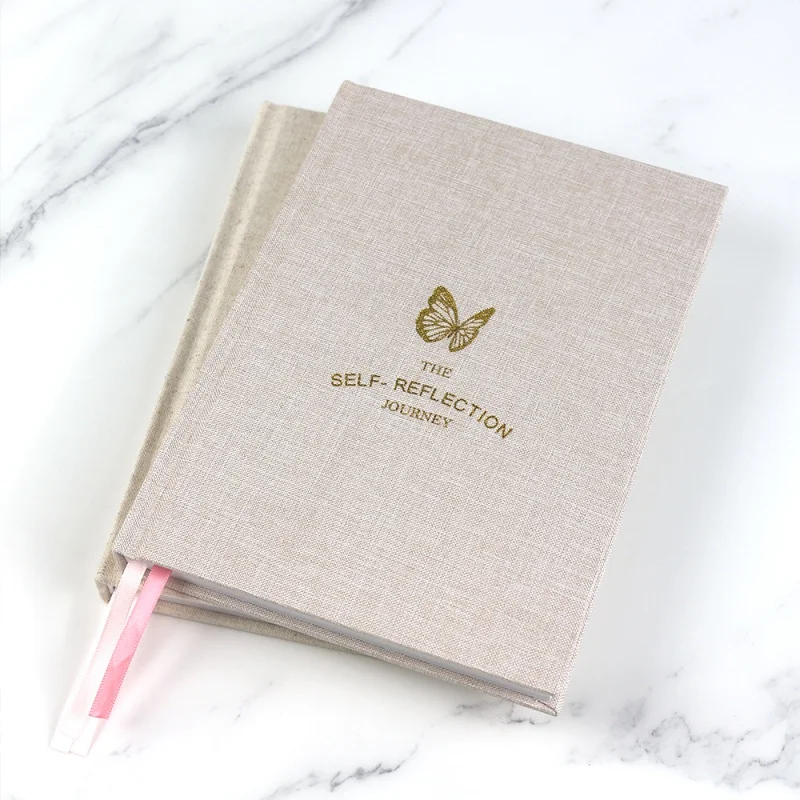 custom.High Quality Linen Journal Custom Hardcover Notebooks A5 School Supplies Diary Journal Book With Foil