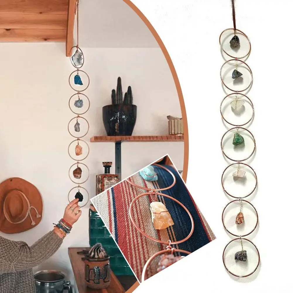 Window Meditation Hanging Ornament Large Chakra Crystal Gemstone Wall Room Decor Home Decorations For Yoga Dropshipping R5K6