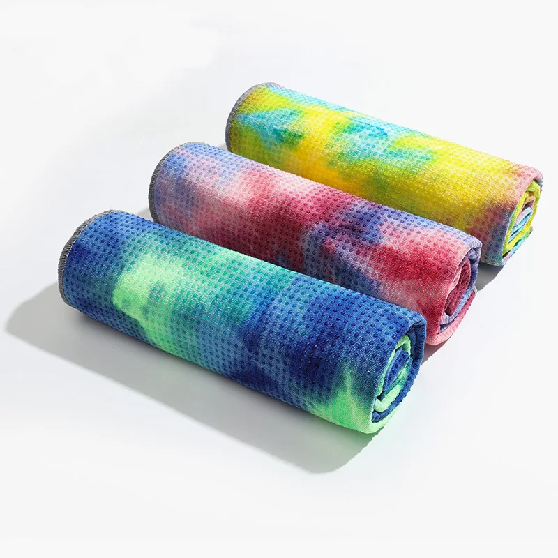 Tie-Dye Yoga Towel Easy to Carry Thin Quick-Drying Breathable Sports Towel Anti-slip Absorbent Blanket on The Yoga Ma