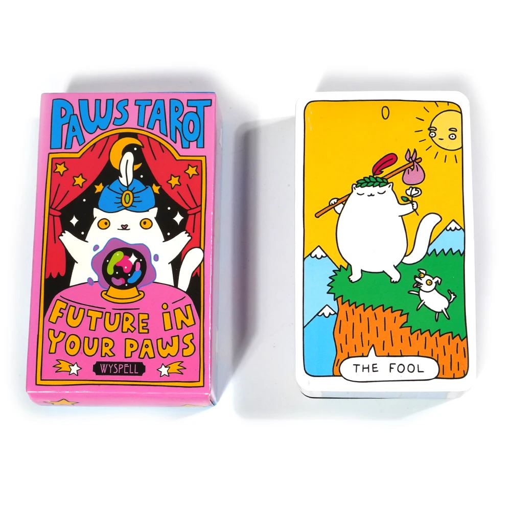 Wyspell Cat Tarot Cards 78 Card Cat Tarot Deck Unique Tarot Cards for Cat Lovers and Tarot Enthusiasts Cute Tarot Cards for Begi