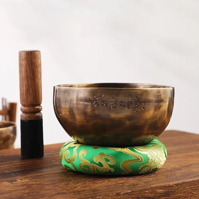 Full Moon Singing Bowl Nepal Handmade Tibetan Bowls Buddhism Meditation Large Brass Sound Bowl Chakras Musical Instrument Gifts