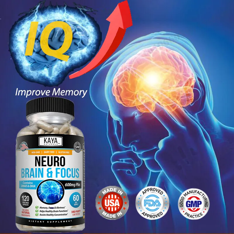 Nootropic Brain & Focus Supplement – Neurokines & B Vitamins – for Memory, Mental Focus, Cognitive Function & Learning Accuracy