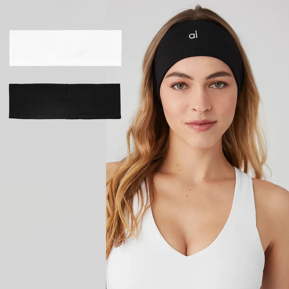 AL Solid Color Performance Conquer Wide HairBands Soft Elastic Headband Women Girl Makeup Sports Yoga Vintag Hair Accessories
