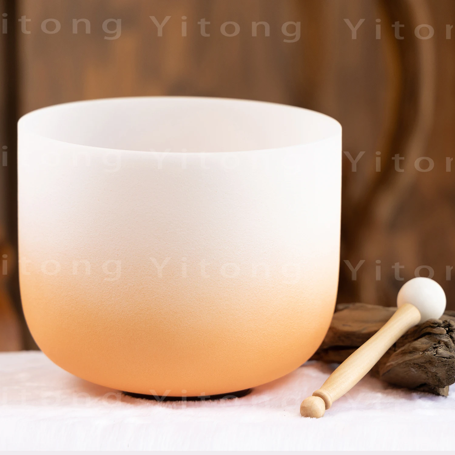 3pcs 7″B 9″F 11″D Note Half Colored Frosted Quartz Crystal Singing Bowl Chakra Set for Yoga Sound Healing with Bags