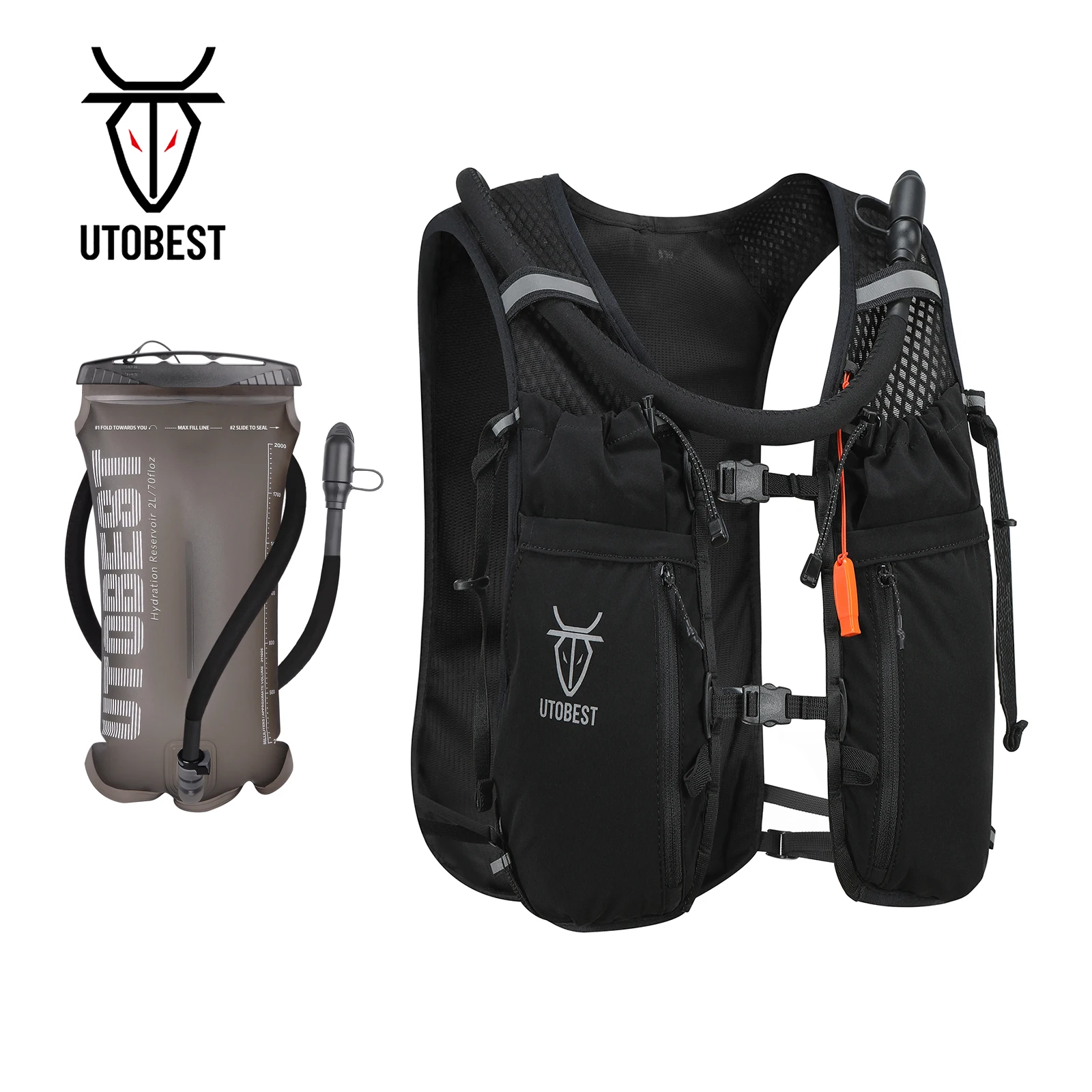 UTOBEST Trail Running Backpack 10L Ultra Lightweight Hydration Vest with 2L Water Bladder for Outdoor Hiking Cycling Marathon