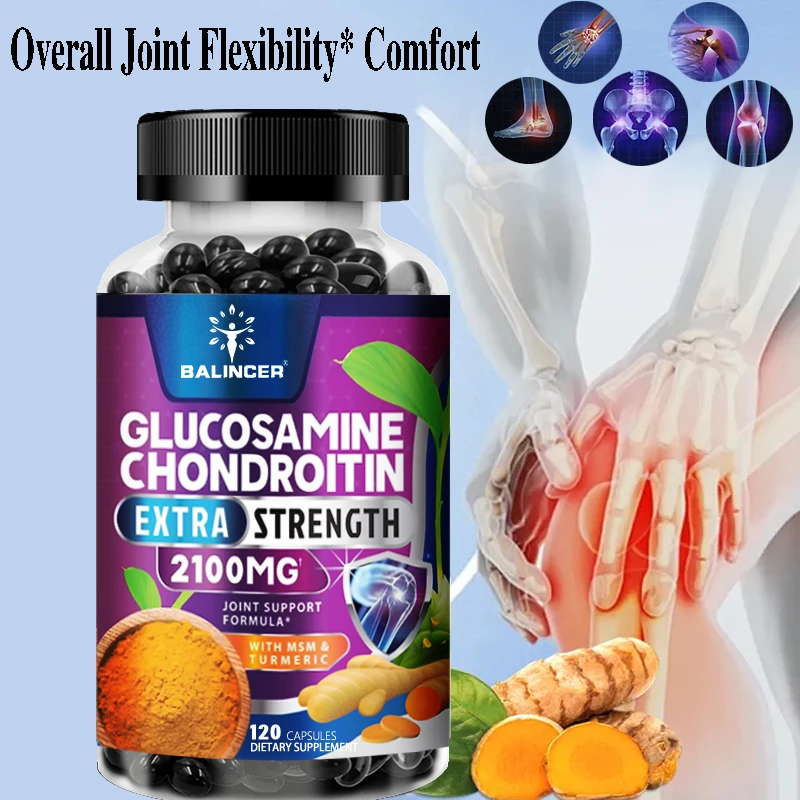 Chondroitin Turmeric MSM Glucosamine Triple Strength 2100 Mg for Hips, Knees, Joints & Back Comfort – Joint Supplements