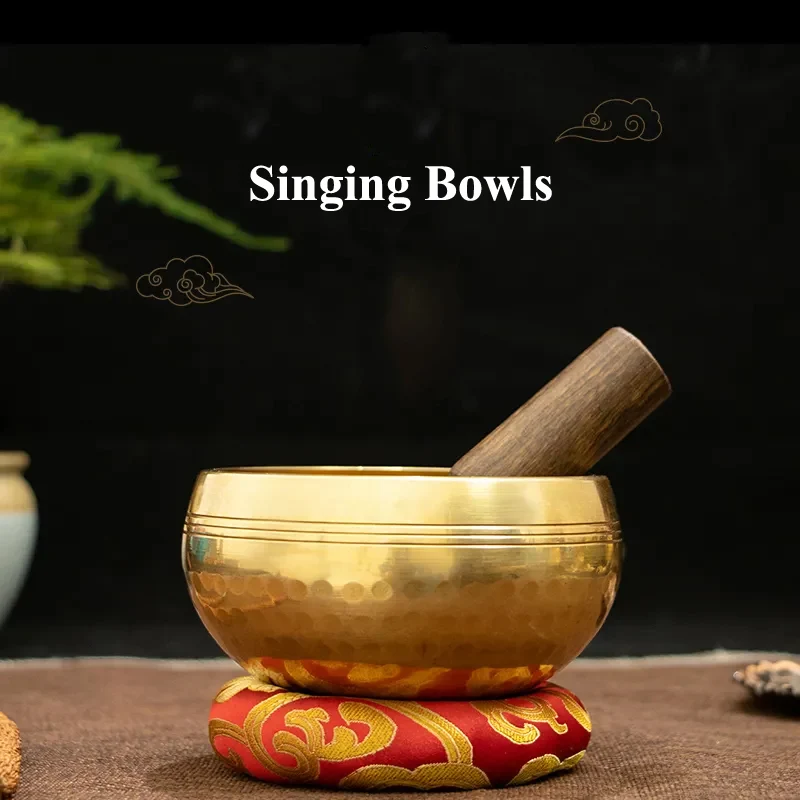 Full Moon Song Bowl Nepal Handicraft Tibet Singing Bowl Buddhist Meditation Sound Therapy Chanting Bowl Music Instrument Pendant