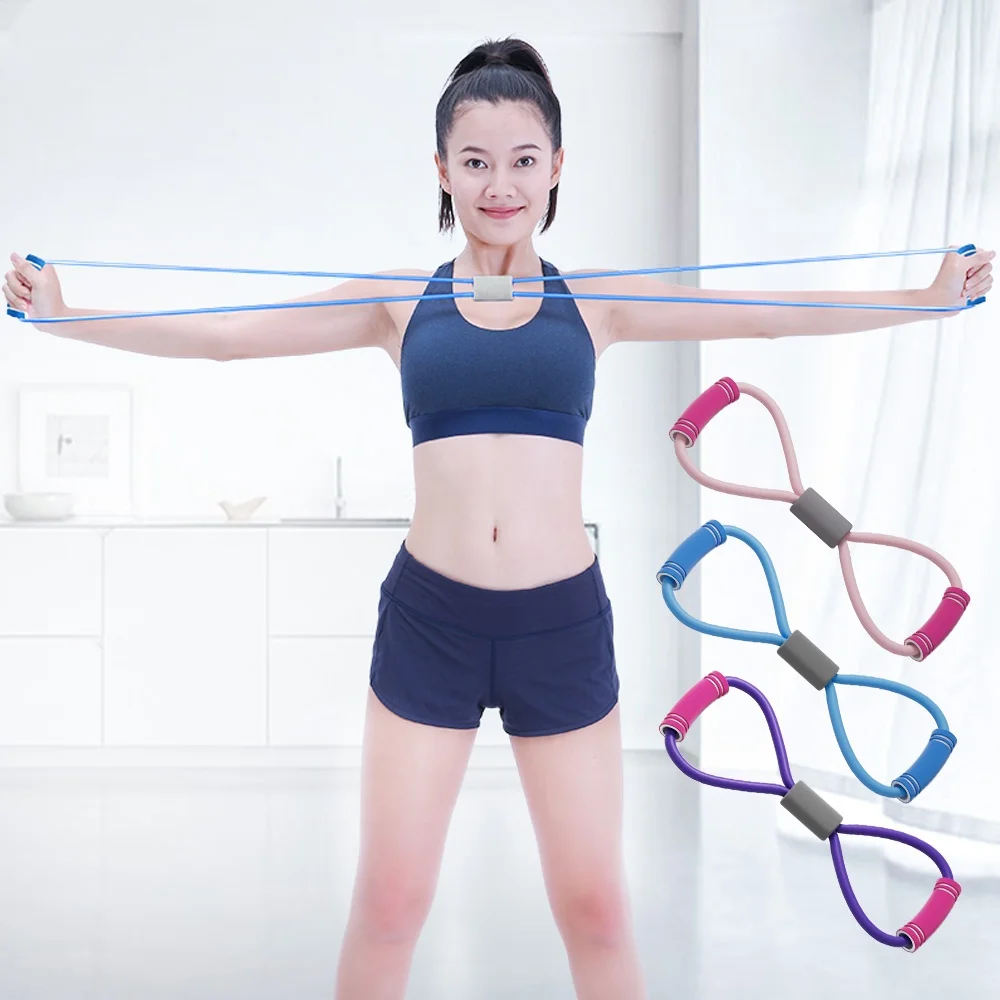 8-shaped stretching rope , beautiful back, yoga stretching rope, chest expansion training, elastic tube, fitness Resistance band
