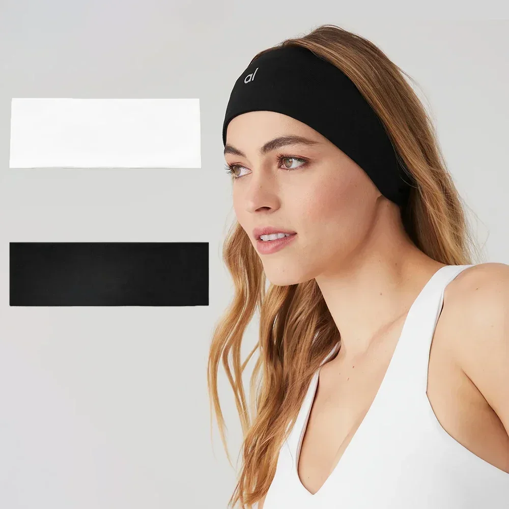 AL Performance Conquer Wide Solid Color HairBands Soft Elastic Headband Women Girl Makeup Sports Yoga Vintag Hair Accessories