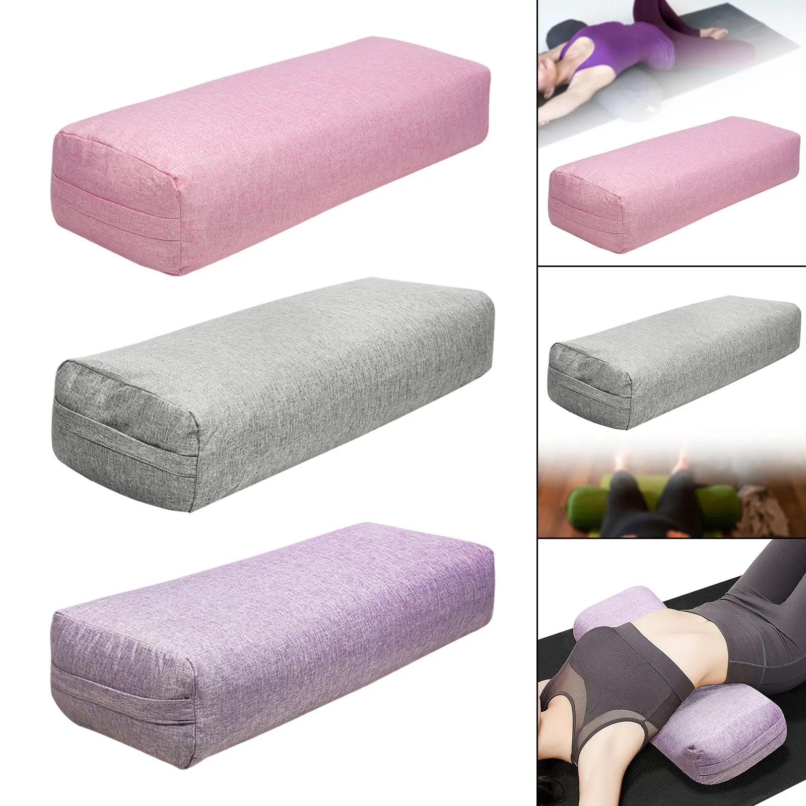 Yoga Bolster Pillow Versatile Support Cushion with Carry Handle Poses Modification Meditation Yoga Prop for Restorative Yoga