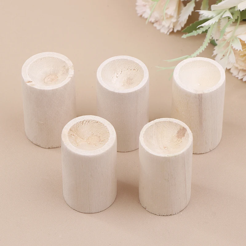 5Pcs Essential Oil Cylinder Diffuser Wood Wooden Diffuser Bottle Indoor Aromatherapy Essential Oil Cylinder Retainer Wooden