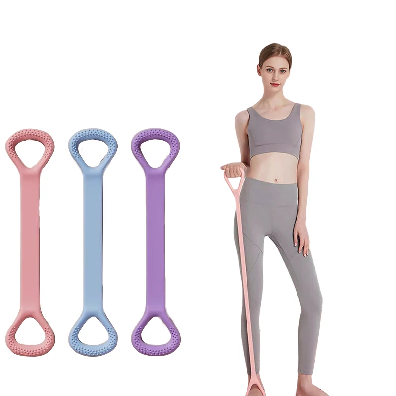 1pc Yoga Pilate eselastic Band 8 Shape Tension Strap with Open Back Open Shoulder Beauty Back Portable Fitness Tool