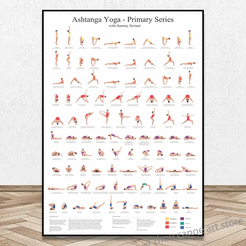 Ashtanga Primary Series Yoga Gym Art Poster Canvas Painting Wall Print Picture for Girl Fitness Yoga Room Living Room Home Decor
