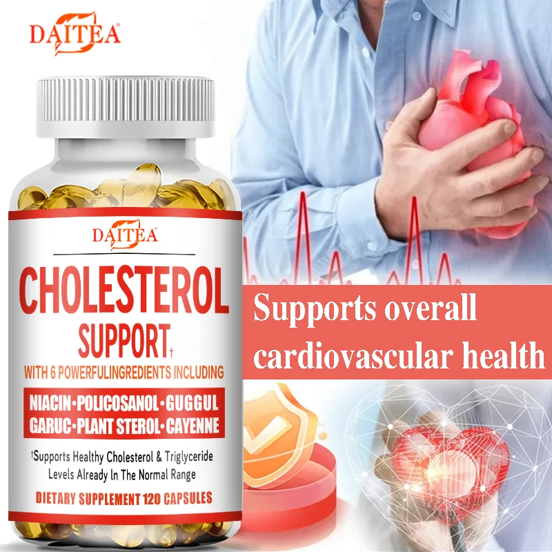 Cholesterol Support Supplements – Supports Cholesterol, Triglycerides, LDL, Naturally Raises HDL, Natural Heart Health Capsules