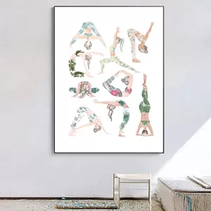 Home Decor Yoga Asana Chart Canvas Painting Wall Art Nordic HD Print Modern Poster Modular Picture Living Room