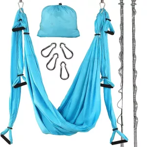 Aerial Yoga Swing with Extension Straps Antigravity Yoga Hammock Aerial Trapeze Sling Inversion Tool for Home Gym Fitness