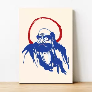 Dharma Bodhidharma / buddhist art / Let that shit go / Buddha wall art / Buddha poster / Yoga Art / Yoga Poster / Buddhist Monk