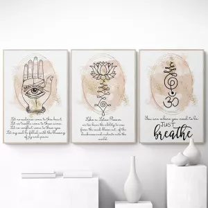 Lotus Flower Quote Print Yoga Poster Buddha Wall Art Canvas Painting Namaste Meditation Picture Home Room Yoga Studio Decor Gift