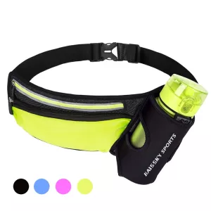 Women Men Marathon Running Waist Bag Hydration Belt Reflective Sport Bag Waterproof Jogging Gym Waist Pack Without Water Bottle