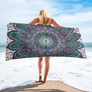 Flower Green Retro Absorbent Bath Towel for Bathroom Sauna Soft Beach Yoga Towel Quick-drying Face Towel Home Essentials