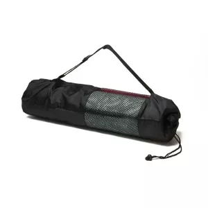 Black Yoga Mat Bag Portable Breathable Sports Bag with Adjustable Shoulder Straps Carry Mesh Storage Bag Fits Most Yoga Mats