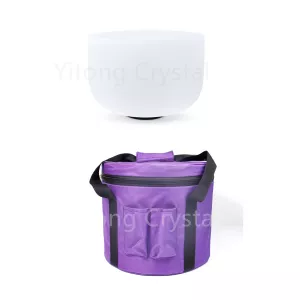 Chakra Frosted Quartz Crystal Singing Bowl 8" Meditation Yoga Sound Healing Perfect Sound